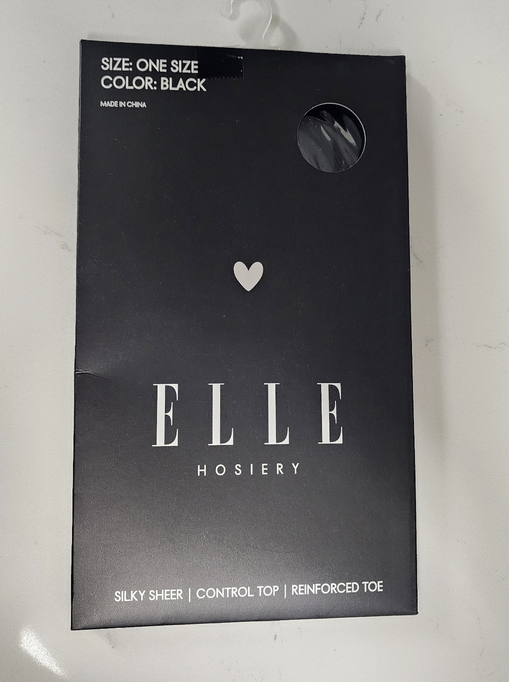 Elle Black Hosiery Silky Sheer One Size New